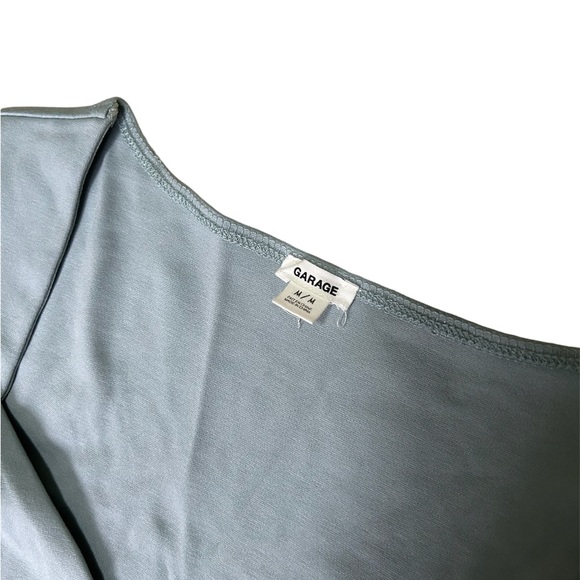 Garage Slate Blue Cropped Long Sleeve Shirt with Corset Illusion - Picture 2 of 8